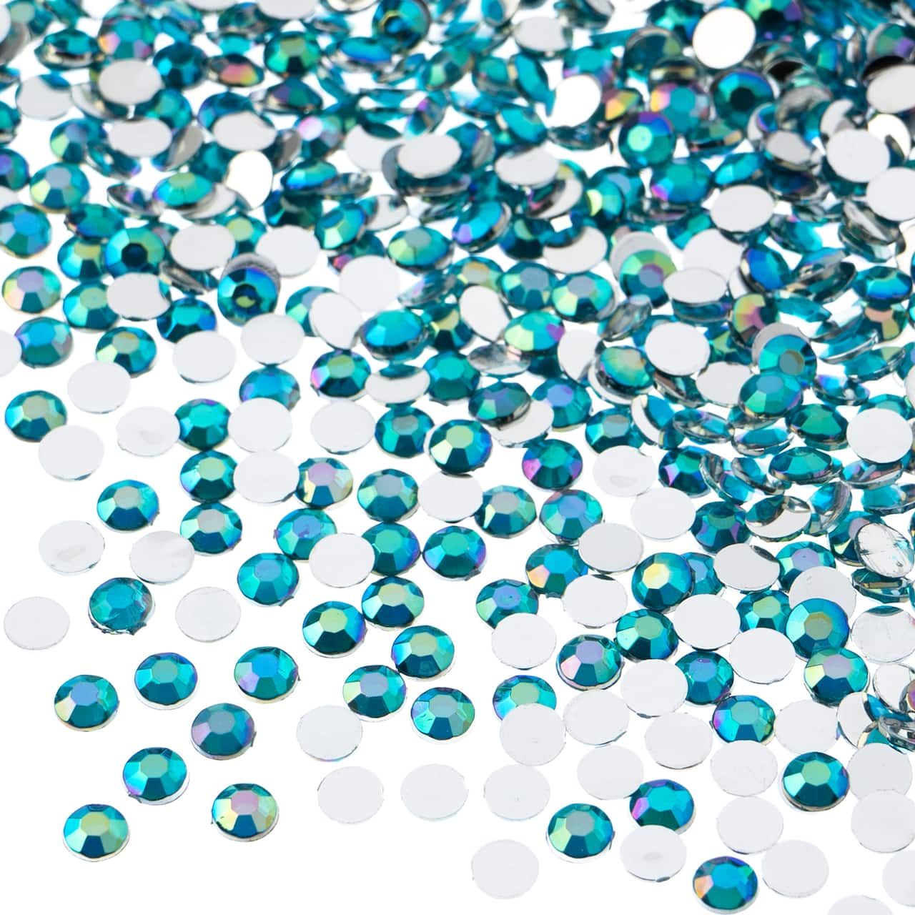 John Bead Acrylic Round Flat Back Rhinestones, 4mm